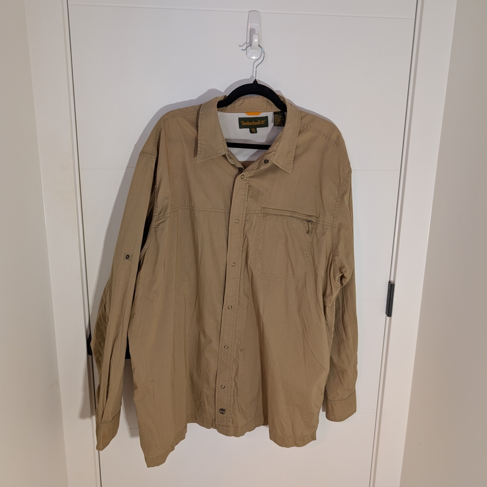 Timberland Khaki Snap Front Men’s Shirt XXL